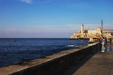 Fishing along the Malecon (seaside boulevard)